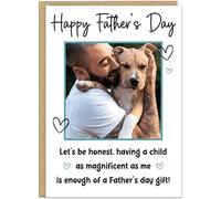 Personalised Step Dad & Dog Dad Father's Day Card A5 A4 - Funny Card From Son Daughter Children Step Kids - Own Custom Photo Humorous Happy Father's Day Cards (Child/Dog)