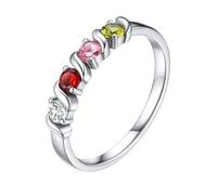 Personalised Sterling Silver Rings for Mother Mum-Engraved Wedding Eternity Rings for Women Mums Grandma-Custom Birthday Gifts Engraved Name Ring for Mom