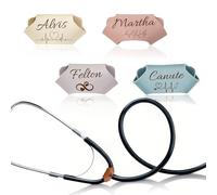 Personalised Stethoscope Name Tag - Custom Stethoscope Charms with ID Accessory, Ideal Nurse Gift for Women, Doctors, Vets and Medical Students (leather 1)
