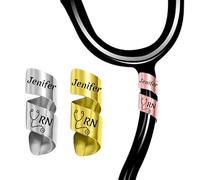 Personalised stethoscope name tags and custom identity pendants, suitable for nurses and doctors. Stainless steel engraved stethoscope ID tags make an ideal graduation gift or keepsake. (D-Style)