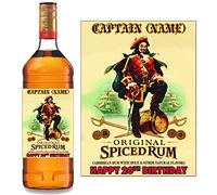 Personalised Sticker Label for Captain Morgan Spiced Rum Bottle for Birthday Anniversary Any Occasion BL022-1L