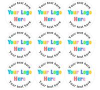 Personalised Stickers Company Logo Image, Business Brand or School Badge - Round Glossy Labels (210 Stickers 25mm)