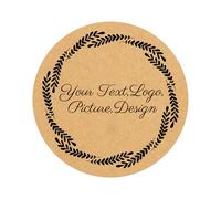 Personalised Stickers Customisable Kraft Paper Stickers, Round Labels for Packaging and Gift Tags, Rustic Design (Style 8)