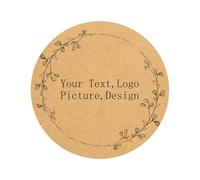 Personalised Stickers Customisable Kraft Paper Stickers, Round Labels for Packaging and Gift Tags, Rustic Design (Style 5)
