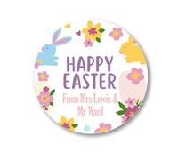 Personalised Stickers Easter End of Term Summer Gift Stickers - Thank You, Happy Easter from Teacher School Design 1 - (45mm)
