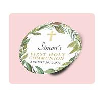 Personalised Stickers Greenery Wreath First Holy Communion Thank You Classic Round Sticker Thank You for Coming to My Party Stickers