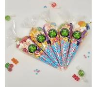 Personalised Stickers |Pre-filled Sweet Cones | Party Favours | Party Bags Gifts | Filled | Unfilled | Sticker | 20 Gaming Green Filled Cones - Mixed Sweet