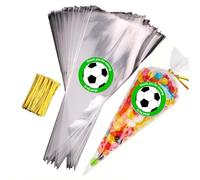 Personalised Stickers |Pre-filled Sweet Cones | Party Favours | Party Bags Gifts | Filled | Unfilled | Sticker | 24 Football Green Sticker only