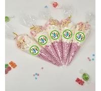 Personalised Stickers |Pre-filled Sweet Cones | Party Favours | Party Bags Gifts | Filled | Unfilled | Sticker | 20 Mine Themed Filled Cones - Pink Sweet