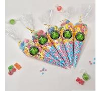 Personalised Stickers |Pre-filled Sweet Cones | Party Favours | Party Bags Gifts | Filled | Unfilled | Sticker | 5 Gaming Green Filled Cones - Pink Sweet