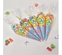 Personalised Stickers |Pre-filled Sweet Cones | Party Favours | Party Bags Gifts | Filled | Unfilled | Sticker | 15 Mine Themed Filled Cones - Mixed Sweet