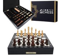 Personalised Storage Chess Set |14 INCH (36CM)| - Wooden Checkers & Chess Pieces, Draughts