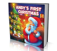 Personalised Story Book by Dinkleboo -"First Christmas" - for Kids Aged 0 to 8 Years Old - A Story About Your Child’s First Christmas - Soft Cover - Smooth, Matte Finish (20x20cm)