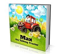 Personalised Story Book by Dinkleboo -"The Talking Tractor" - for Kids Aged 0 to 8 Years Old - A Story About Your Child Being a red Tractor That Never Stops Talking!- Smooth, Matte Finish. Soft Cover