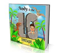 Personalised Story Book by Dinkleboo -"The Ten Dinosaurs" - for Kids Aged 0 to 8 Years Old - Your Kids Will Have Loads of Fun Learning to Count with These Ten Little Dinosaurs - 20x20cm Soft Cover