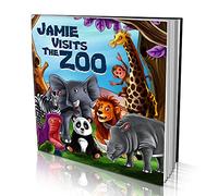 Personalised Storybook by Dinkleboo - "Visits The Zoo" - for Kids Aged 0 to 8 Years Old - an exciting Story About Your Child Visiting The Zoo - Soft Cover - Smooth, Matte Finish (20 x 20cm)