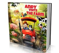 Personalised Storybooks by Dinkleboo - "Visits The Farm" - Your Child Joins Mr. Gray On A Trip Around The Farm - for Children Aged 0 to 8 Years Old. Soft Cover