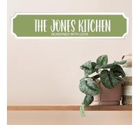Personalised Street Sign Plaque - Custom Family Surname Kitchen | Seasoned With Love | Home Décor Gift Customised Family Kitchen Street Sign (Sage, Acrylic Extra Large: 59cm x 13cm)