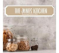 Personalised Street Sign Plaque - Custom Family Surname Kitchen | Seasoned With Love | Home Décor Gift Customised Family Kitchen Street Sign (Light Brown, MDF Wood Medium: 39cm x 8.5cm)