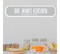 Personalised Street Sign Plaque - Custom Family Surname Kitchen | Seasoned With Love | Home Décor Gift Customised Family Kitchen Street Sign (Grey, MDF Wood Large: 44cm x 9cm)