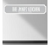 Personalised Street Sign Plaque - Custom Family Surname Kitchen | Seasoned With Love | Home Décor Gift Customised Family Kitchen Street Sign (Grey, Acrylic Small: 29cm x 6.3cm)