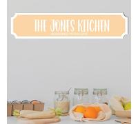 Personalised Street Sign Plaque - Custom Family Surname Kitchen | Seasoned With Love | Home Décor Gift Customised Family Kitchen Street Sign (Cream, MDF Wood Small: 29cm x 6.3cm)