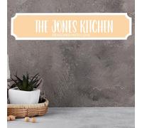 Personalised Street Sign Plaque - Custom Family Surname Kitchen | Seasoned With Love | Home Décor Gift Customised Family Kitchen Street Sign (Cream, Acrylic Large: 44cm x 9cm)