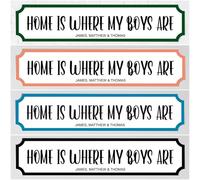 Personalised Street Sign Plaque - Home Is Where My Boys/Girls Are | Custom Children's Names Gift for Family Home Décor Wall Art Sign (Boys, Acrylic Large: 44cm x 9cm)