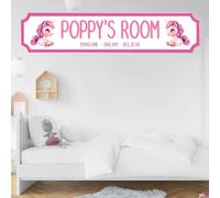 Personalised STREET SIGN Room Plaque - Custom Girls Room Sign Gift for Kids, Ballet, Dinosaur, Gaming, Mermaid, Princess, Rainbow, Unicorn Decor (Unicorn, Acrylic - Extra Large 590mm x 130mm)