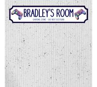 Personalised STREET SIGN Room Plaque - Custom Girls Room Sign Gift for Kids, Ballet, Dinosaur, Gaming, Mermaid, Princess, Rainbow, Unicorn Decor (Gaming, MDF Wood - Small - 290mm x 63mm)