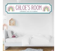 Personalised STREET SIGN Room Plaque - Custom Girls Room Sign Gift for Kids, Ballet, Dinosaur, Gaming, Mermaid, Princess, Rainbow, Unicorn Decor (Rainbow, Acrylic - Large 440mm x 90mm)