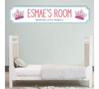 Personalised STREET SIGN Room Plaque - Custom Girls Room Sign Gift for Kids, Ballet, Dinosaur, Gaming, Mermaid, Princess, Rainbow, Unicorn Decor (Princess, MDF Wood - Small - 290mm x 63mm)