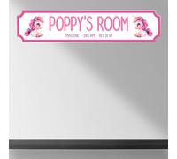 Personalised STREET SIGN Room Plaque - Custom Girls Room Sign Gift for Kids, Ballet, Dinosaur, Gaming, Mermaid, Princess, Rainbow, Unicorn Decor (Unicorn, Acrylic - Medium 390mm x 85mm)