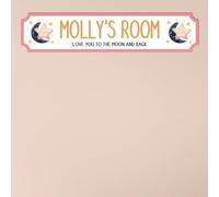 Personalised STREET SIGN Room Plaque - Custom Girls Room Sign Gift for Kids, Ballet, Dinosaur, Gaming, Mermaid, Princess, Rainbow, Unicorn Decor (Moon & Star, MDF Wood - Small - 290mm x 63mm)