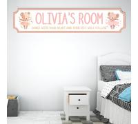 Personalised STREET SIGN Room Plaque - Custom Girls Room Sign Gift for Kids, Ballet, Dinosaur, Gaming, Mermaid, Princess, Rainbow, Unicorn Decor (Ballet, MDF Wood - Small - 290mm x 63mm)