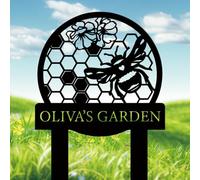 Personalised Street Sign with Stake, Custom Metal Signs Outdoor Personalised, House Number Sign, House Address Numbers for Lawn, Housewarming Gift (8)