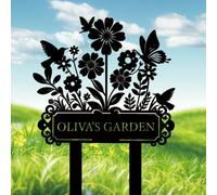 Personalised Street Sign with Stake, Custom Metal Signs Outdoor Personalised, House Number Sign, House Address Numbers for Lawn, Housewarming Gift (4)