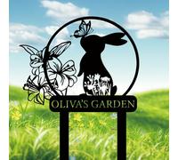 Personalised Street Sign with Stake, Custom Metal Signs Outdoor Personalised, House Number Sign, House Address Numbers for Lawn, Housewarming Gift (2)