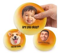Personalised Stress Ball Baozi Xuemei Niang with Your Photo Text，Compact Bun Shape for Desk,Office，Slow Rebound Sensory Aid for Adults，Funny Personalised Gifts (A)