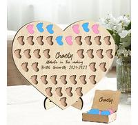 Personalised Student Midwife Birth Counter Sign with 50 Baby/Feet/Heart/Spaces Custom Name Degree Midwife Catch Counter Wooden Newborn Documenting Board for Childbirth Sessions