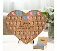 Personalised Student Midwife Birth Counter Sign with 50 Baby/Feet/Heart/Spaces Custom Name Degree Midwife Catch Counter Wooden Newborn Documenting Board for Childbirth Sessions