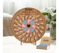 Personalised Student Midwife Birth Counter Sign with 50 Baby/Feet/Heart/Spaces Custom Name Degree Midwife Catch Counter Wooden Newborn Documenting Board for Childbirth Sessions