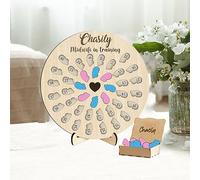Personalised Student Midwife Birth Tracker Midwife In Training Birth Counter with 50Baby Spaces Baby Catcher Sign Midwife Graduation Gift for Nurse (Wood Round Midwife Catch Counter - Baby)