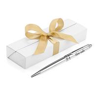 Personalised Stylish Ballpoint Engraved Pen In Presentation Box - Personalised Gifts For Anniversary Or Any Gift Idea, Gifts For Men, Gifts For Woman - Enter Your Custom Engraving (Silver)