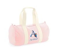 Personalised Stylish Snowboarding Alphabet Letter Design - Trendy Winter Sports Theme - Ski Alphabet - Barrel Bag, Holdall Zip Sports Duffle Bag. (Classic Pink)