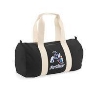 Personalised Stylish Snowboarding Alphabet Letter Design - Trendy Winter Sports Theme - Ski Alphabet - Barrel Bag, Holdall Zip Sports Duffle Bag. (Black)