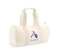 Personalised Stylish Snowboarding Alphabet Letter Design - Trendy Winter Sports Theme - Ski Alphabet - Barrel Bag, Holdall Zip Sports Duffle Bag. (Natural)