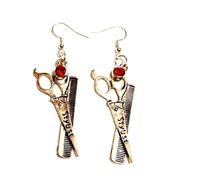 Personalised Stylist Earrings on Sterling Silver Hooks with Birthstones, Hairdresser Scissors & Comb Earrings, Barber Earrings, Graduation