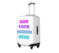 Personalised Suitcase Cover Custom Elastic Luggage Cover Customized Travel Suitcase Case Protector Design Your Photo Logo Washable Baggage Cover Fits 18-21inch (Large)