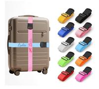 Personalised Suitcase Straps with Embroidery, Adjustable Luggage Strap with Quick-Release Buckles, Secure & Thick Luggage Straps for Suitcases, 200CM Custom Travel Belt for Luggage (2 Pieces)